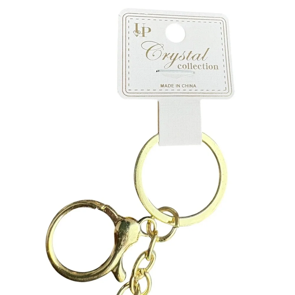IP Crystal Women's Iridescent Purple Blue Clog Shoe Key Chain Gold Tone 5